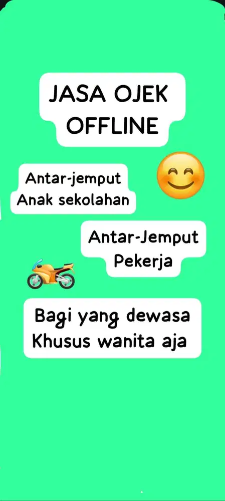 Jasa Ojek (khusus wanita)