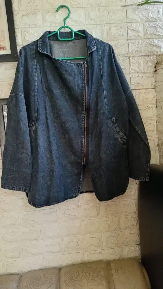 Jaket jins cewek black murah