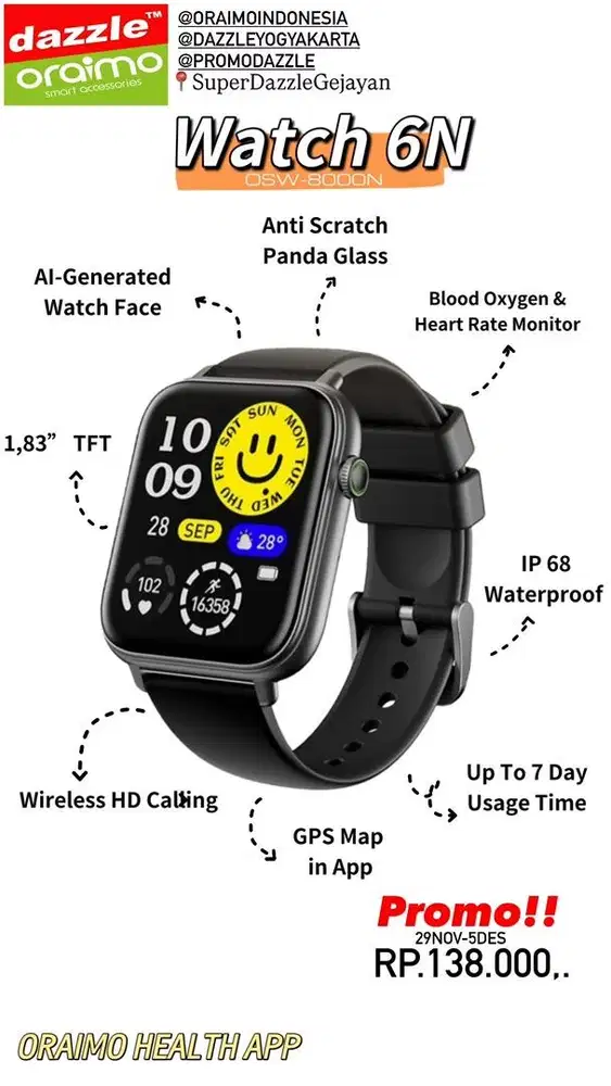 Smartwatch Oraimo Watch 6N OSW-8000N