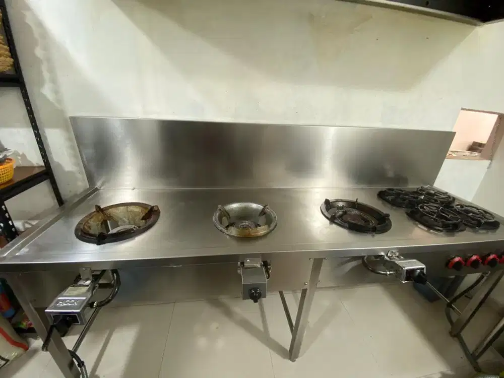 Kompor Custom Dapur Restoran 7 Tungku Stainless