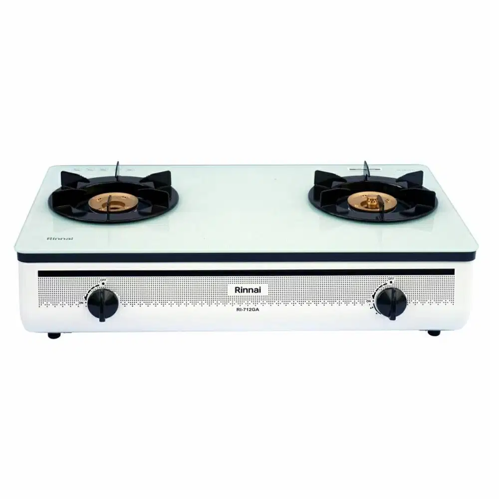 Kompor Gas Rinnai RI 712 GA(W) | Kompor Gas Kaca 2 Tungku