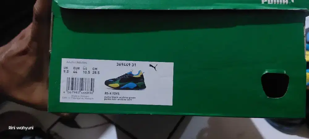 Sepatu Sneakers Pria PUMA RS X TOYS BLACK ARCHIVE GREEN - 36944931