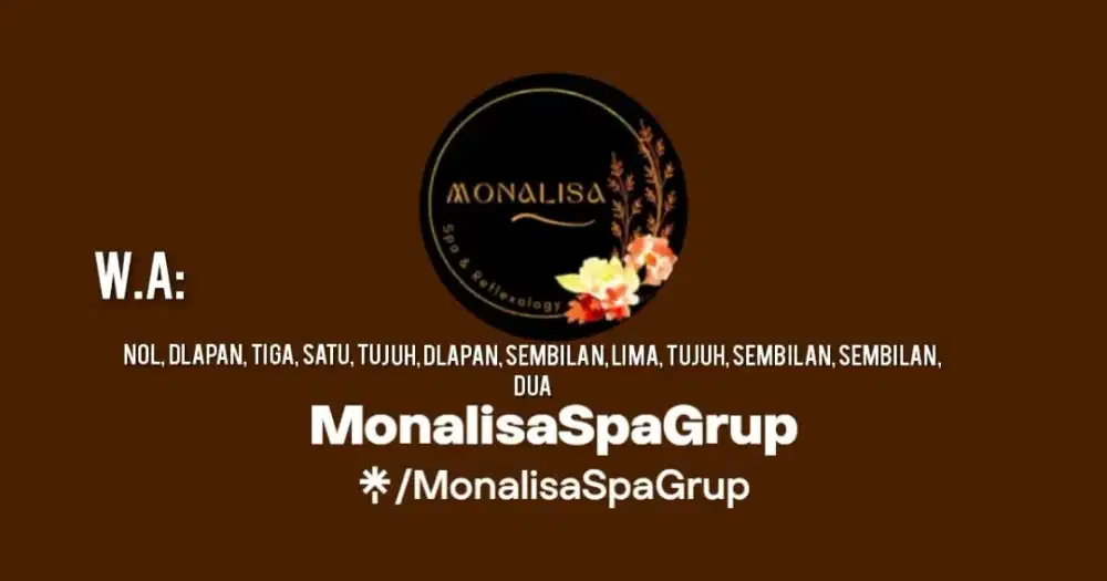 Lowongan Therapist Wanita Monalisa spa