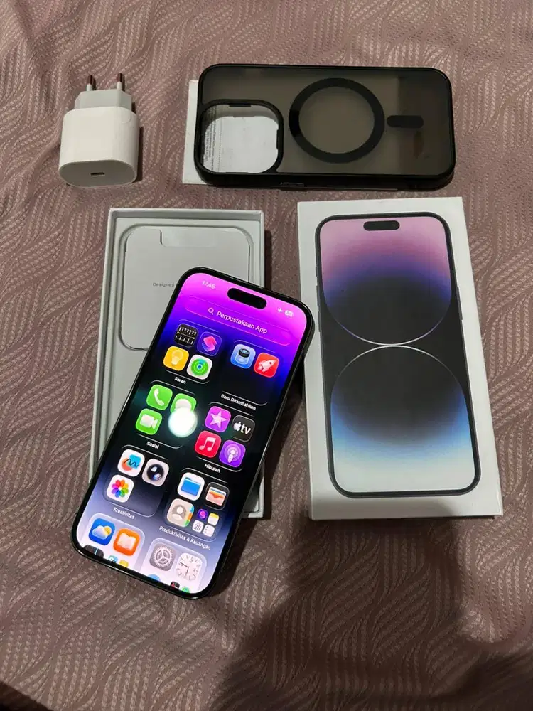 Iphone 14 Pro 128Gb Ibox Resmi Purple Fullset