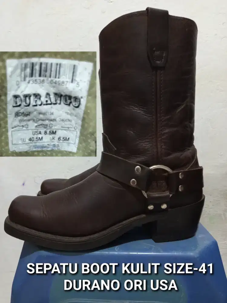 Sepatu boot jenggel kulit-41 moge harley roadglide sportster goldwing