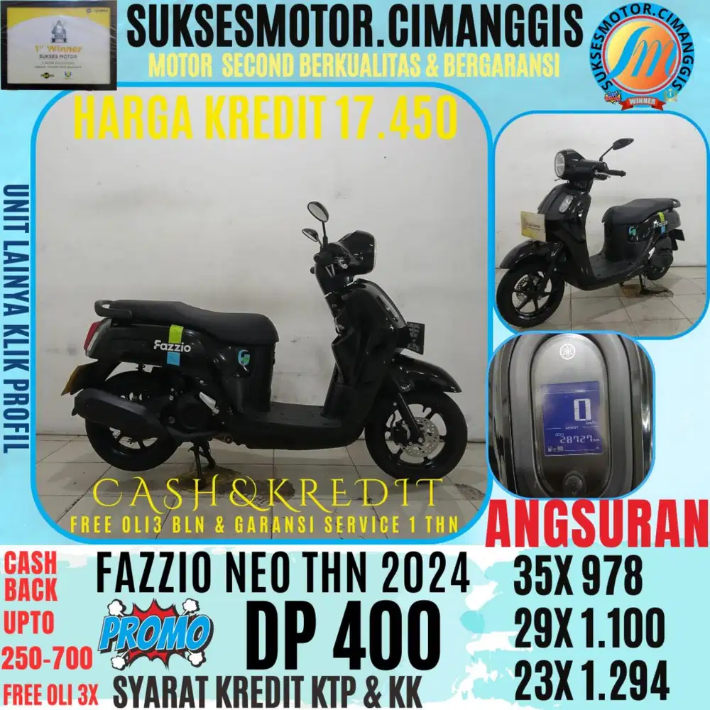 DP 400 FAZZIO NEO CASBACK UPTO 700 RIBUAN FREE OLI 3BLN