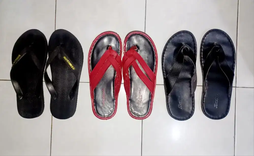 PROMO 3 SENDAL KULIT & KARET (SIZE 43)