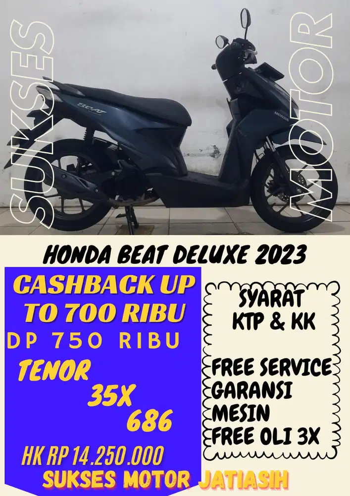 PROMO HONDA BEAT DELUXE ISS 2023 DP 750 RIBU BISA CASH/KREDIT