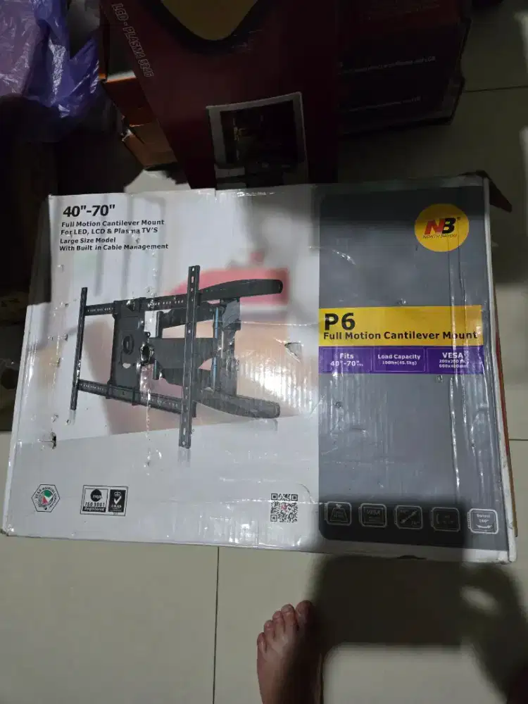 Bracket merk NB tipe P6 untuk TV 40in sampai 70in lengan tangan breket