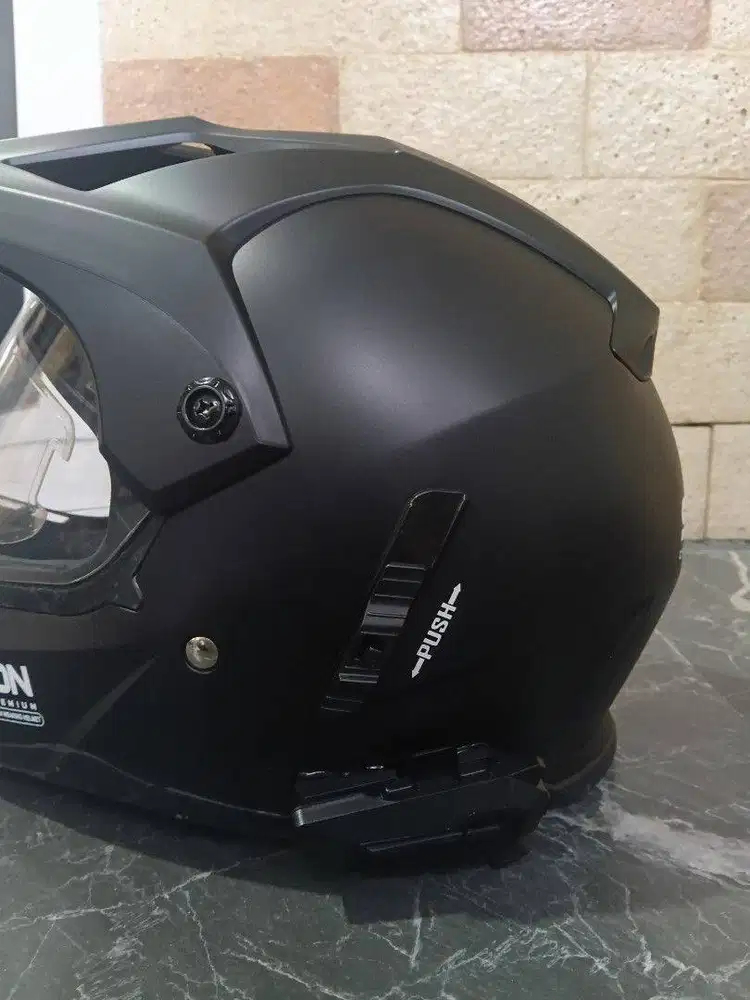 Cargloss Sircon Supermoto Helm Full Face - Deep Black SG