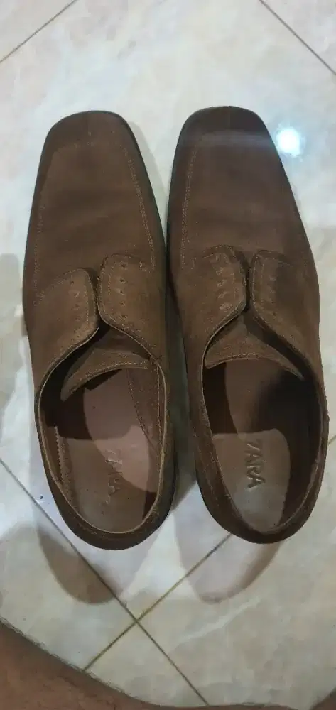 Zara leather suede loafers and pantofel