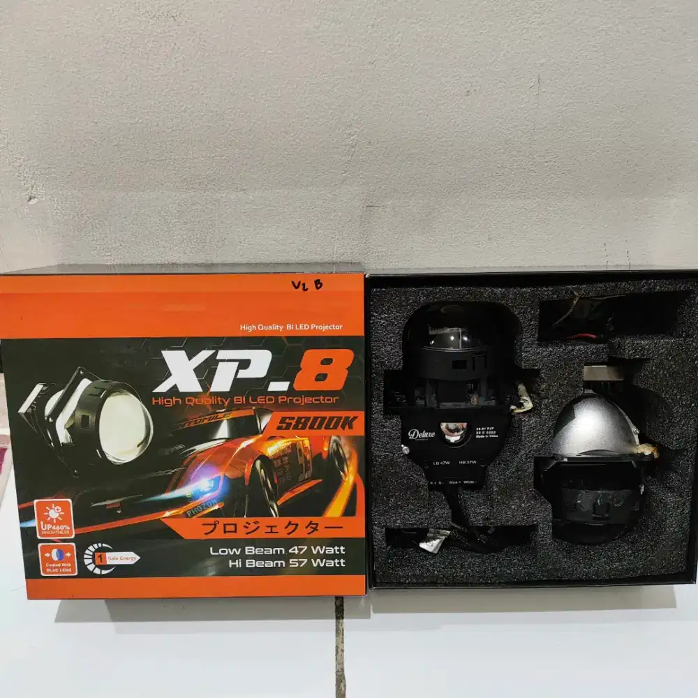 Biled led projie projector mobil motor 3inch blue lens putih 5700k