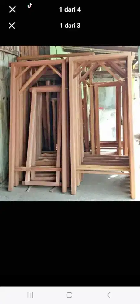 Jual kusen pintu satu dan pintu dua dari bahan aluminium dan kayu