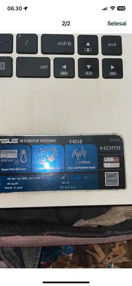 Laptop asus bekas