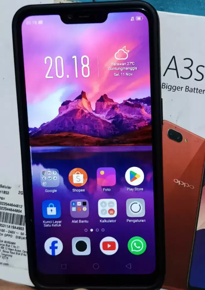jual hp oppo a3s tinggal pakai aja lagi