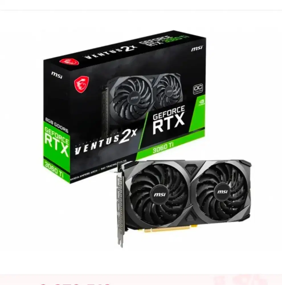 VGA Card MSI Geforce RTX 3060TI Ventus 2X OC. 8Gb. 256 Bit.DDR6.