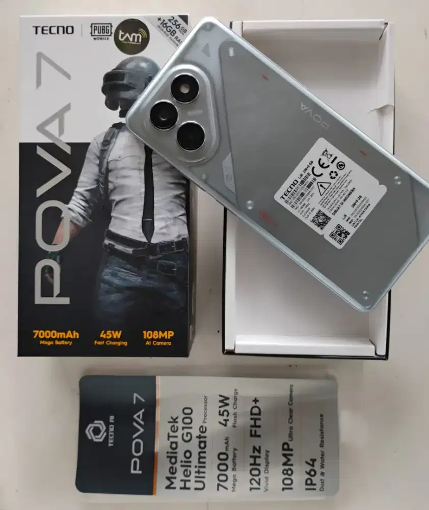 TECNO POVA 7 - RAM 8/256 GB || FULLSET ORIGINAL SEMUA