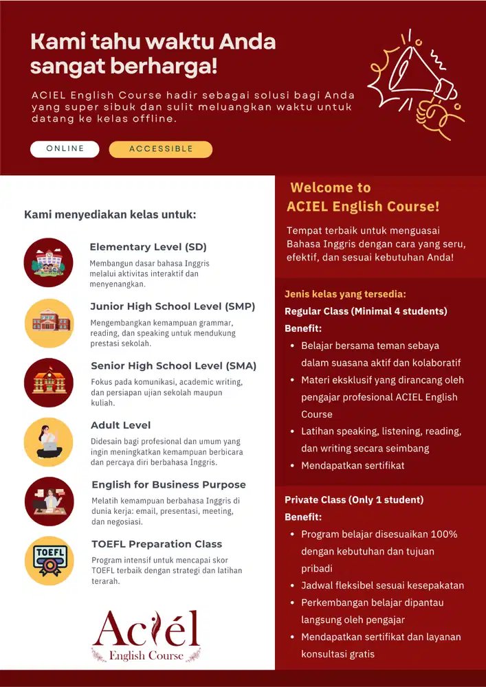 Kursus Bahasa Inggris Online Fleksibel