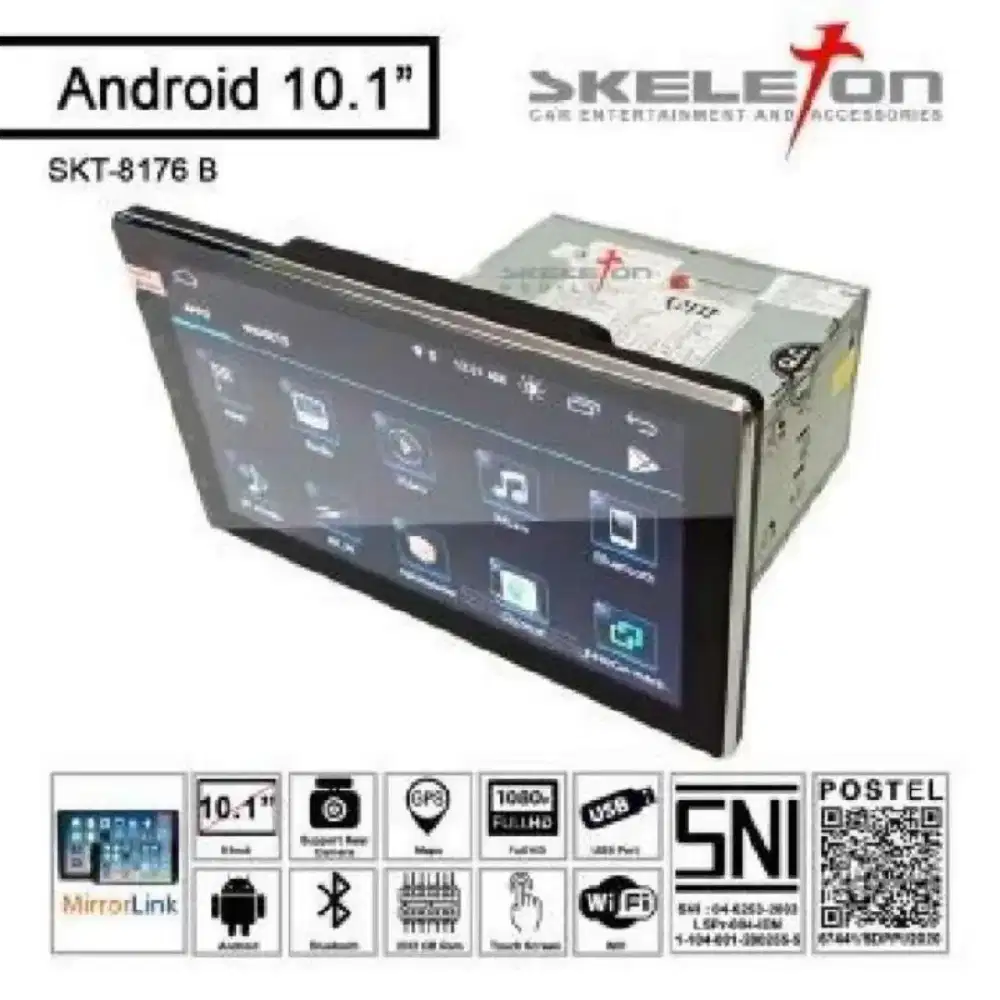 Dijual headunit android 10 inch model floating skeleton 8176