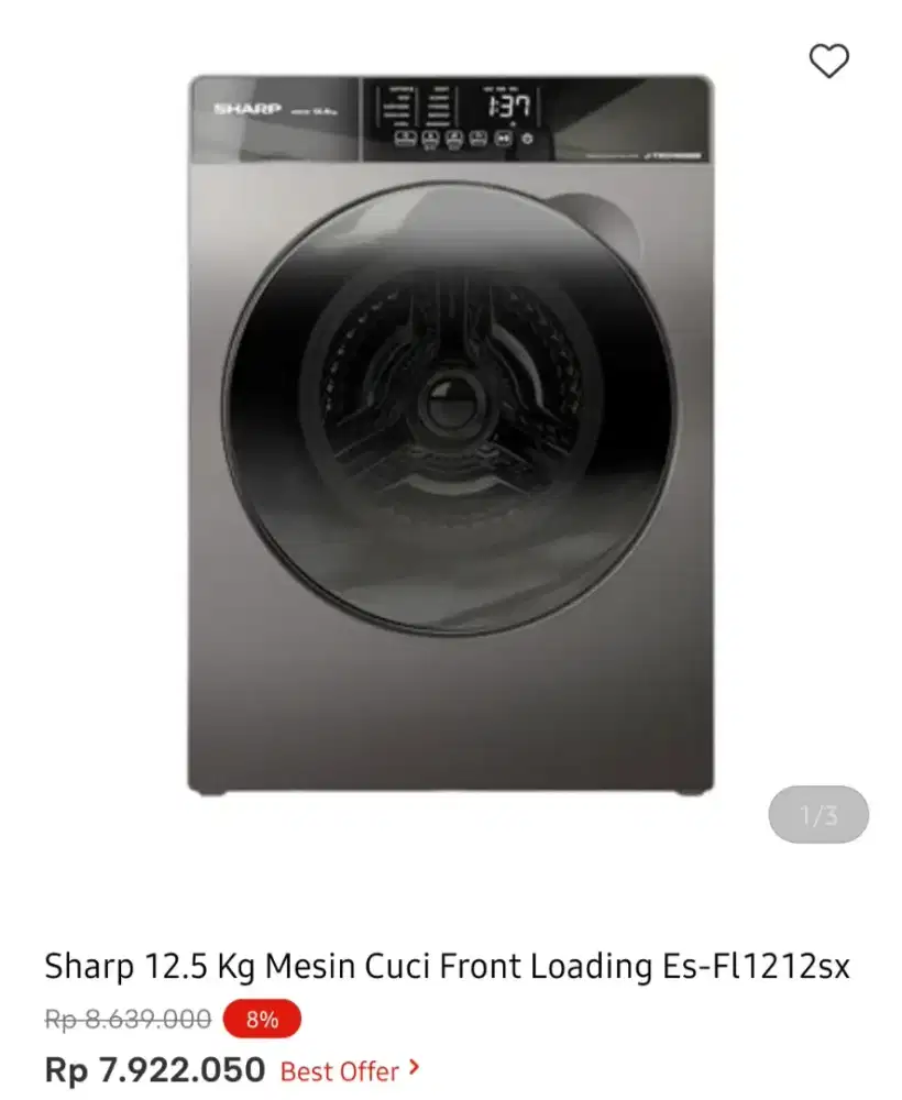 WM FRONT LOAD SHARP 12.5KG