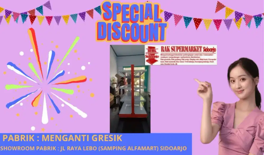 Rak minimarket gondrola 2 sisi