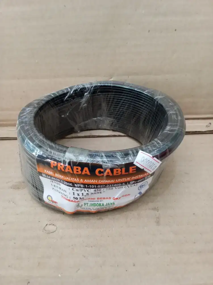 KABEL PRABA NYA 1X1.5 HITAM/50M