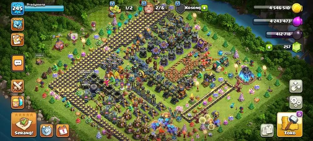 Jual akun coc TH 17 max