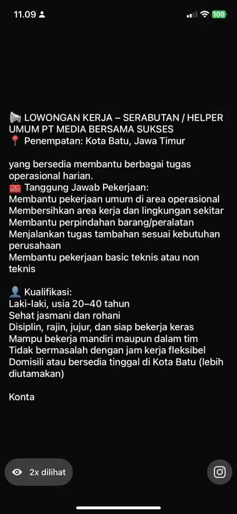 LOWONGAN KERJA SERABUTAN