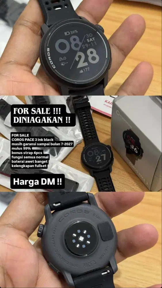 DIJUAL! SMARTWATCH COROS HITAM