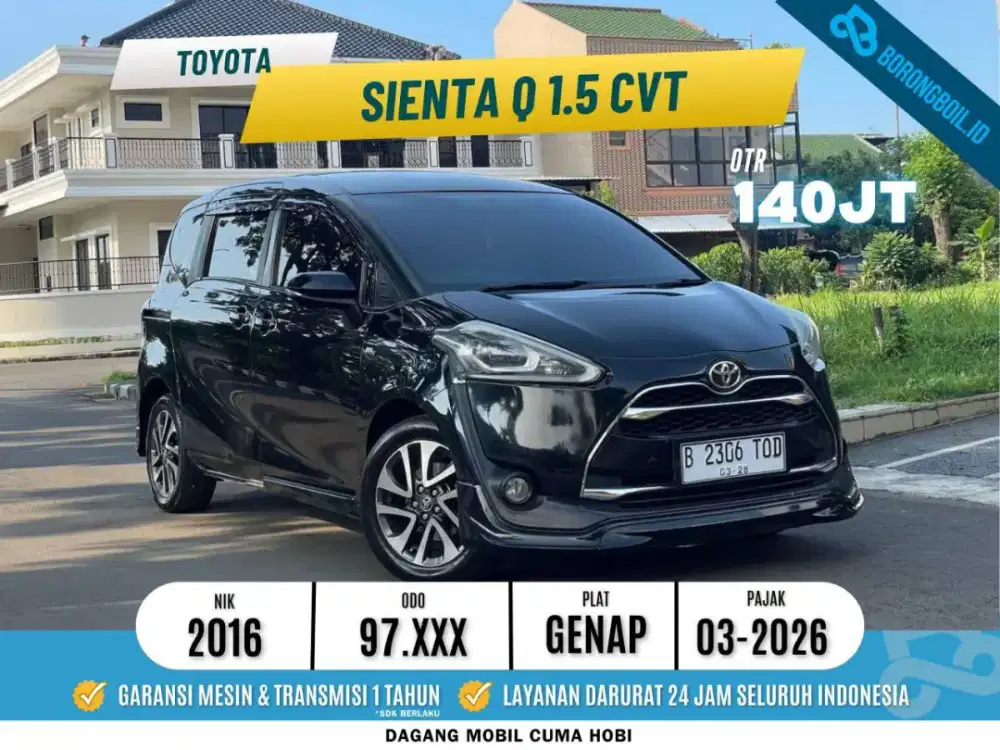 Siap Pakai! Toyota Sienta Q 1.5 CVT 2016 | Bisa Kredit
