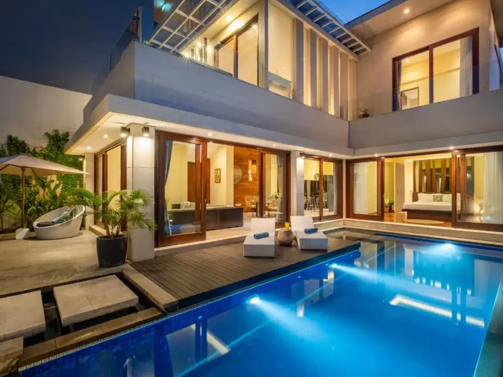 Villa luxury lokasi Premire Batubolong 5 menit jalan kaki ke pantai Batubolong