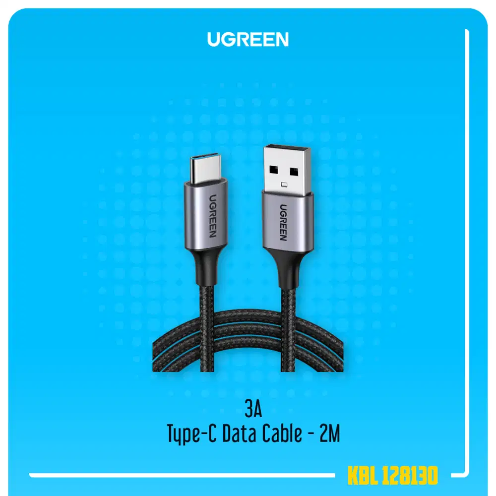Ugreen 3A Fast Charging Nylon Braided Type-C Data Cable Kabel - 2M