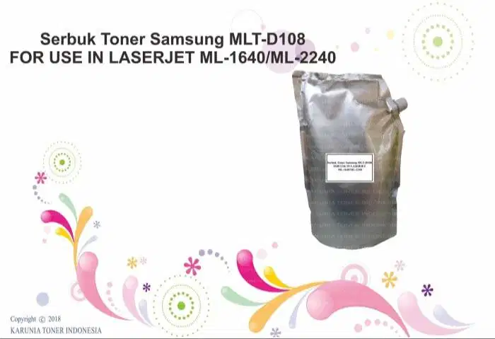 Serbuk Toner Samsung MLT-D108 FOR USE IN LASERJET ML-16 Berkualitas 80