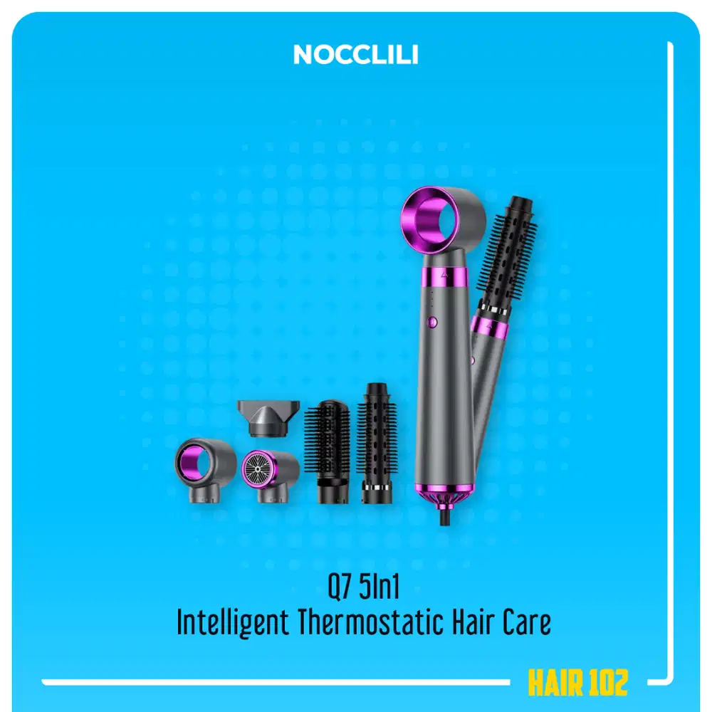 NOCCLILI Q7 5In1 600W Intelligent Thermostatic Hair Care Hair Dryer