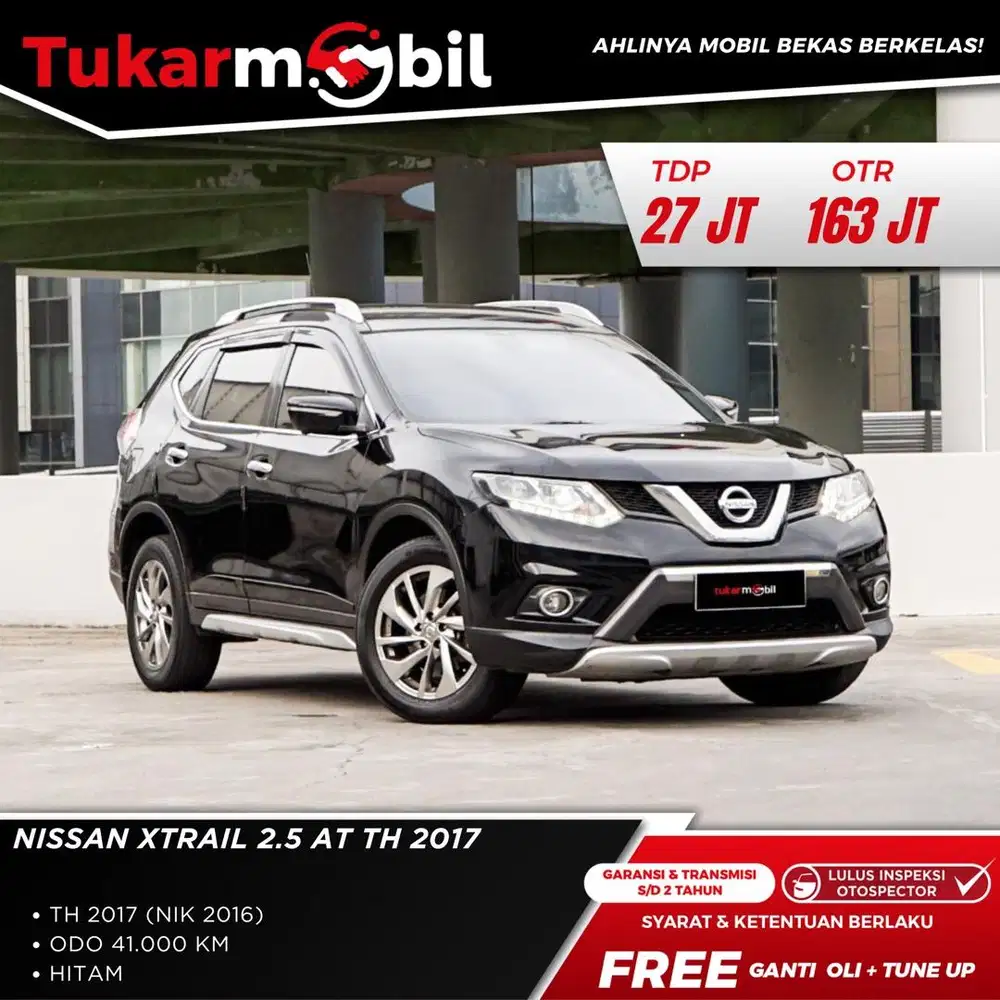 [BERGARANSI] NISSAN XTRAIL 2.5 MATIC TAHUN 2017 / 2016 HITAM KM ANTIK