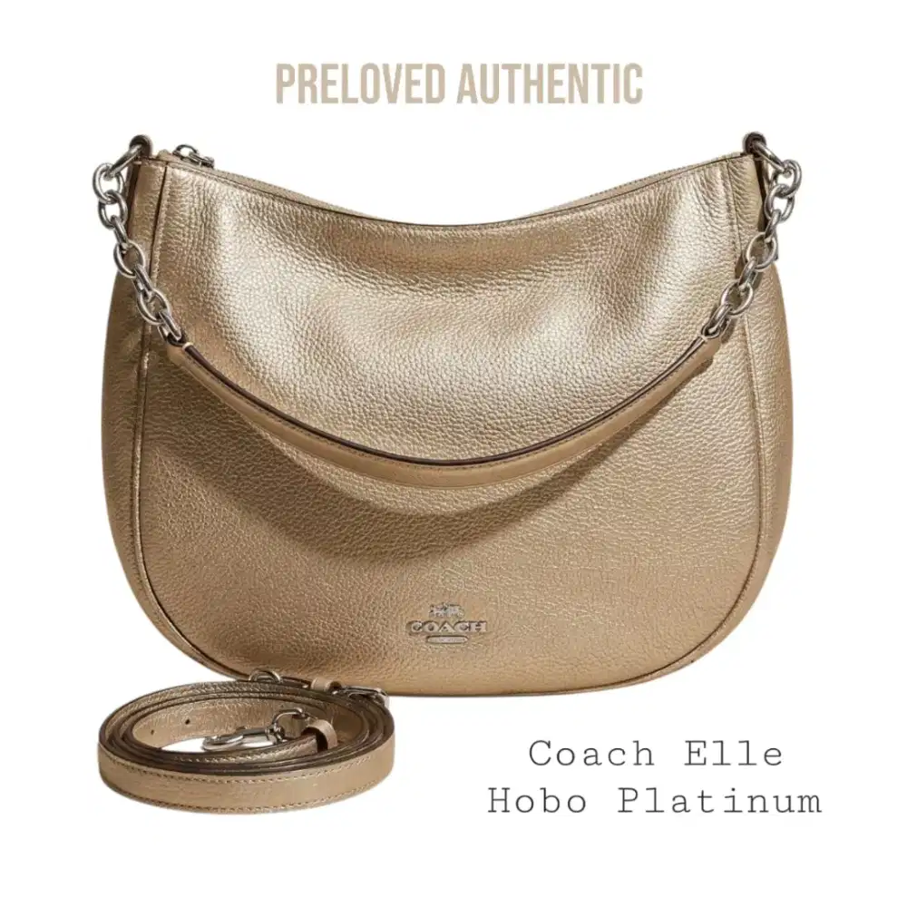 Coach Elle Hobo Platinum – Authentic