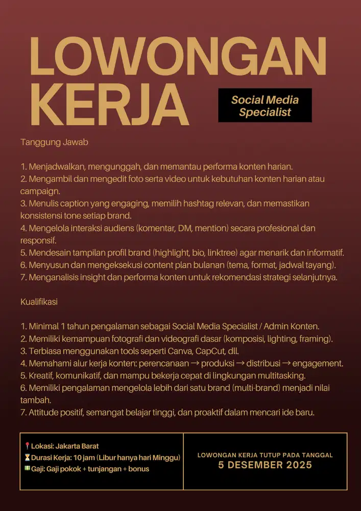 Loker Social Media Specialist