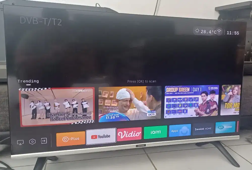Led smart tv coocaa 40inchi sudah digital normal jaya