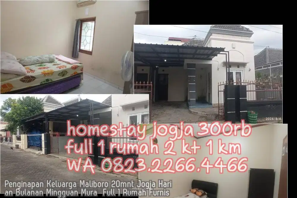 Penginapan Keluarga Maliboro 20mnt Jogja Harian Bulanan Mingguan Mura