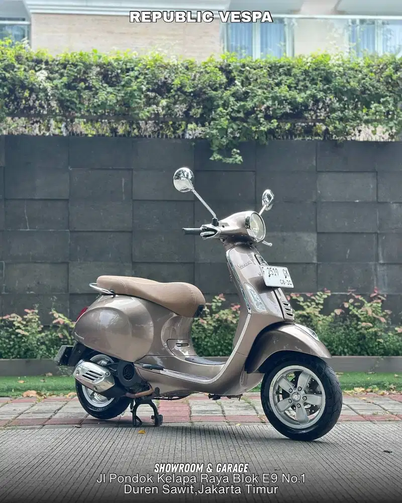 DIJUAL CEPAT PIAGGIO VESPA PRIMAVERA 150 3V TAHUN 2015 WARNA COKELAT