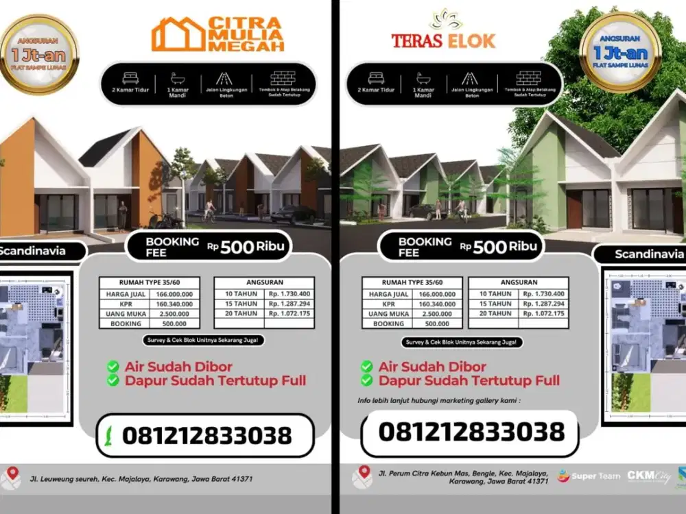 Perum Teras Elok & Citra Mulia Megah, rumah subsidi siap huni dengan design terkini