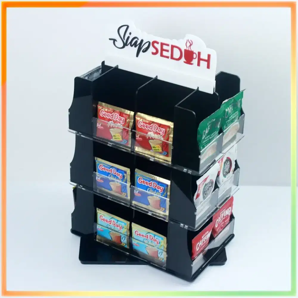 Rak kopi display buat cafe