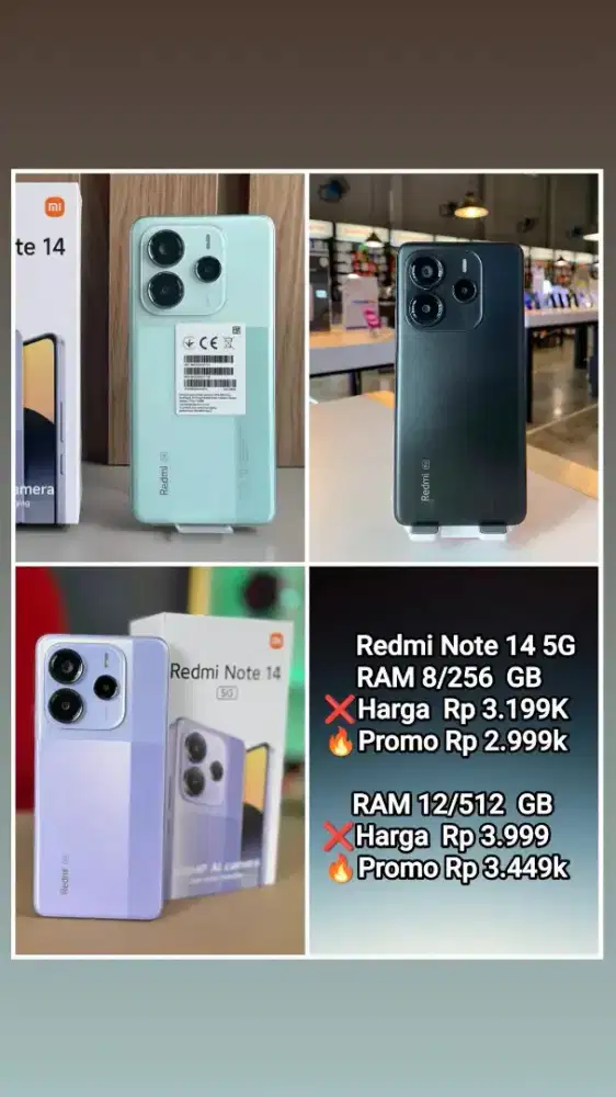 REDMI NOTE 14 5G 8/256 12/512 PROMO HANDPHONE TERMURAH DIJOGJA