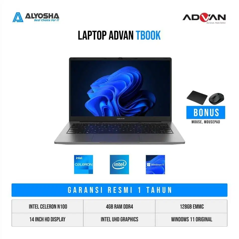 Laptop Advan Tbook N100 8GB/128GB/Windows 11