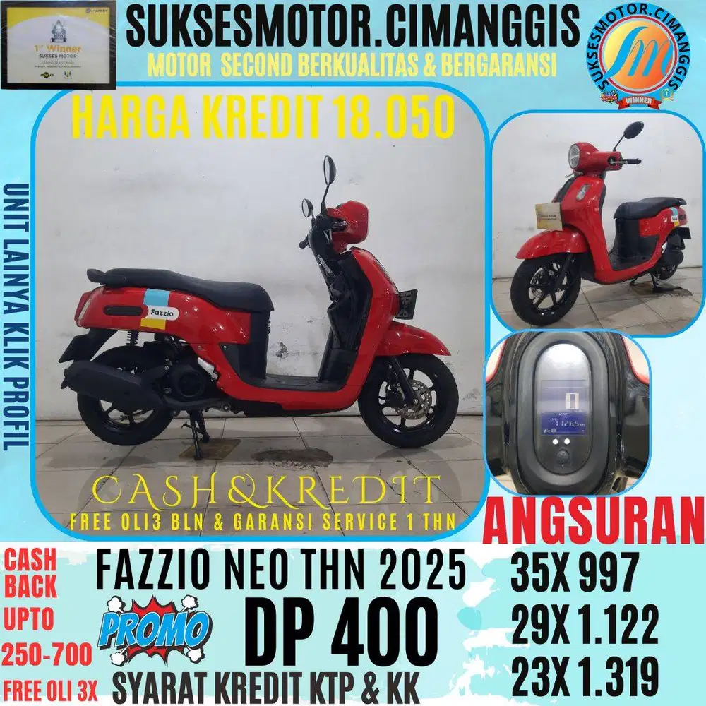 DP 400 FAZZIO NEO CASHBACK UPTO 700 RIBUAN FREE OL 3 BLN BERGARANSI
