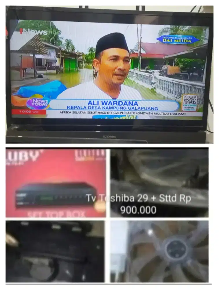 Tv Toshiba uk 29 inch+STTD+Kipas Angin