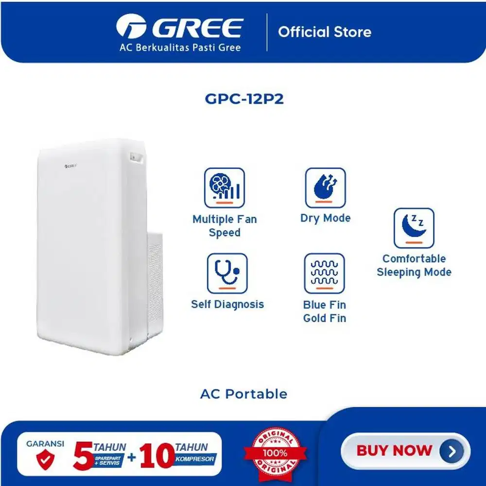 AC PORTABLE GREE 1,5 PK 1345 WATT - GPC 12 P2