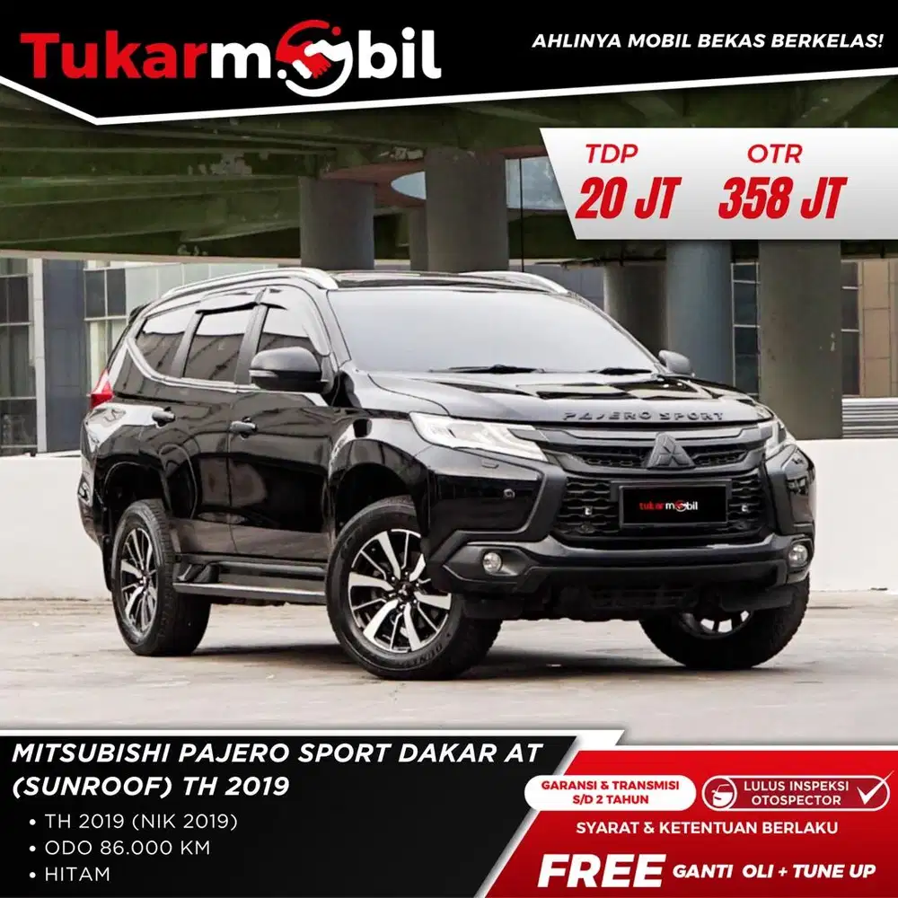 [BERGARANSI] MITSUBISHI PAJERO SPORT DAKAR 4X2 MATIC TAHUN 2019 HITAM