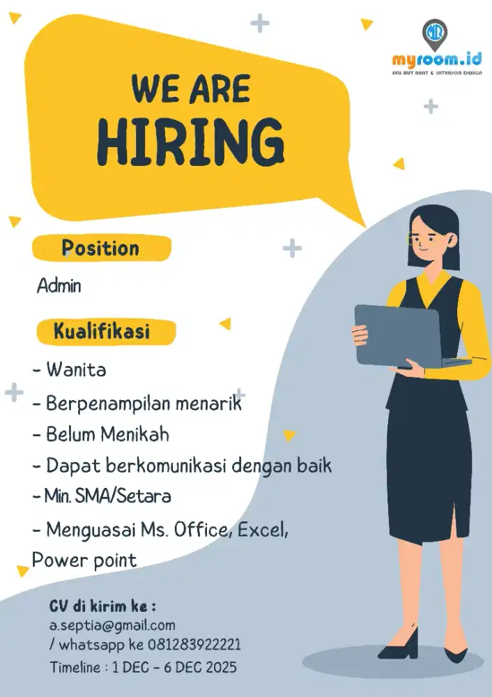 Dibutuhkan Admin Kantor