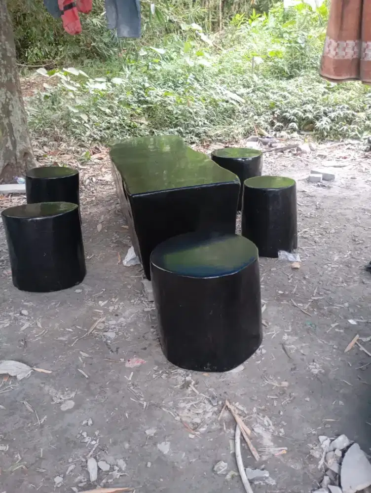 Batu Hitam Meja Set Boss bawa Hokky